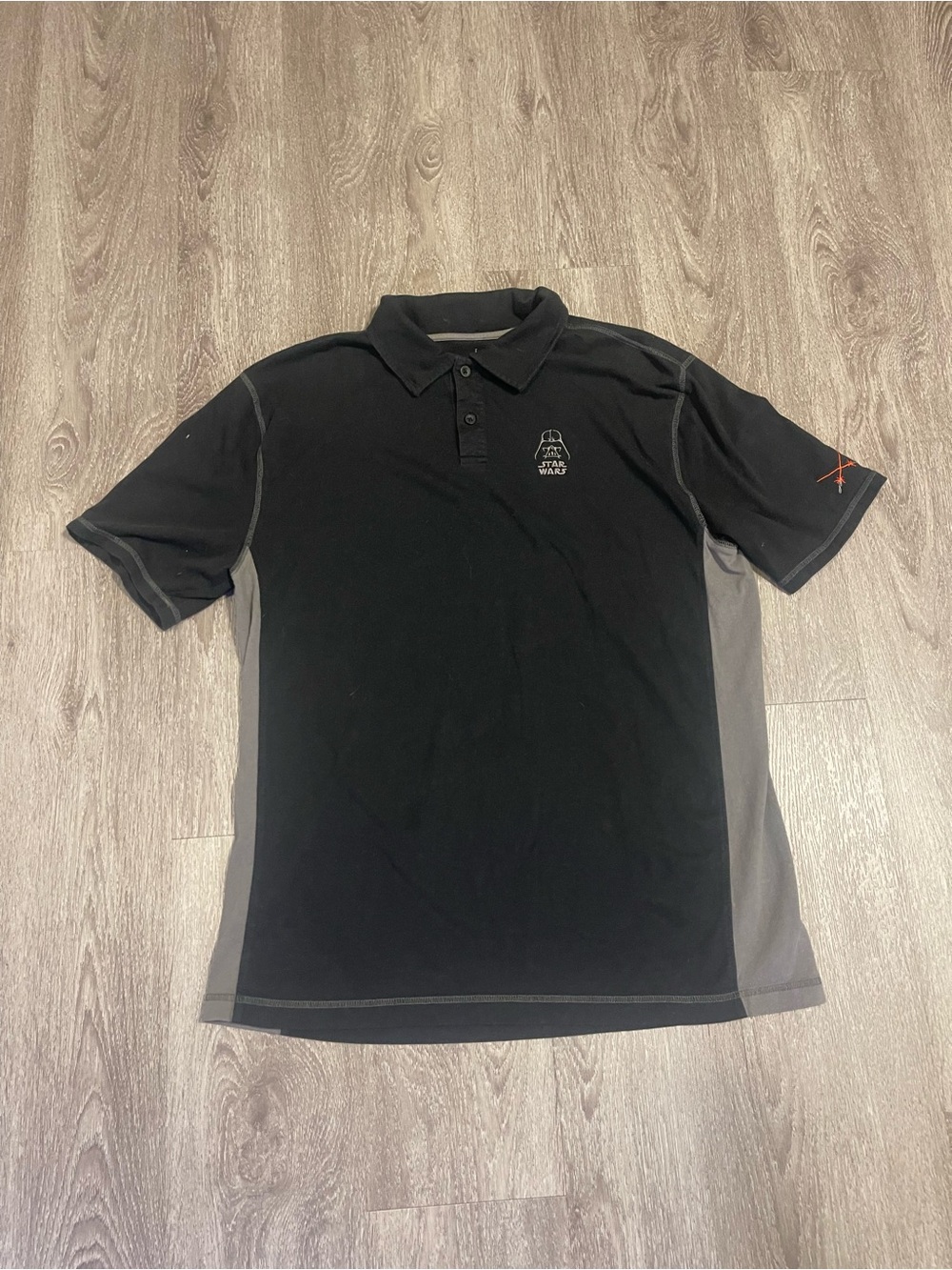 Disney Parks Star Wars Vader Men's Black Short Sleeve Polo Shirt / Size Large
